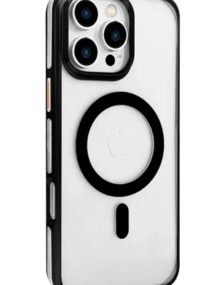 Joko iPhone 16 Pro Gleam PC Sert Magsafe Kılıf - Şeffaf-Siyah