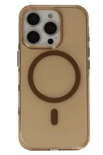 Joko iPhone 16 Pro Max Gleam PC Sert Magsafe Kılıf - Şeffaf-Gold - Görsel 2