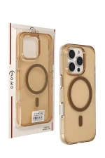 Joko iPhone 16 Pro Max Gleam PC Sert Magsafe Kılıf - Şeffaf-Gold - Görsel 3