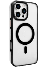 Joko iPhone 16 Pro Max Gleam PC Sert Magsafe Kılıf - Şeffaf-Siyah