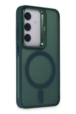 Joko Samsung Galaxy S24 Flet Lens Magsafe Kapak - Koyu Yeşil