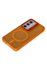 Joko Samsung Galaxy S24 Flet Lens Magsafe Kapak - Turuncu - Görsel 4