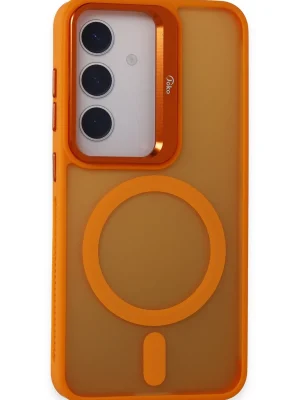 Joko Samsung Galaxy S24 Flet Lens Magsafe Kapak - Turuncu