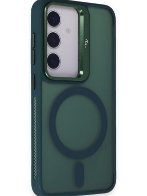 Joko Samsung Galaxy S24 Plus Flet Lens Magsafe Kapak - Koyu Yeşil
