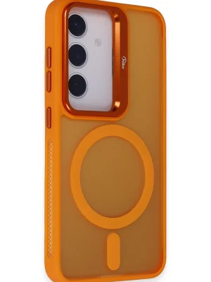 Joko Samsung Galaxy S24 Plus Flet Lens Magsafe Kapak - Turuncu