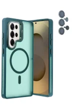 Joko Samsung Galaxy S25 Ultra Flet Lens Magsafe Kapak - Koyu Yeşil - Görsel 2