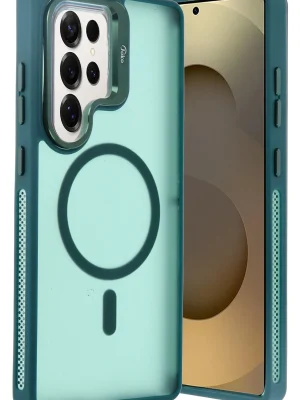 Joko Samsung Galaxy S25 Ultra Flet Lens Magsafe Kapak - Koyu Yeşil