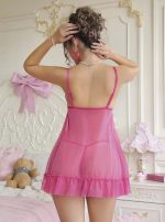 Kadın Fujya Fantezi Gecelik Tül Göğüs Fiyonk detaylı Dekolteli 2205 - Görsel 2