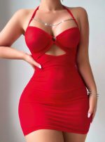 Kadın Kırmızı Tül Zincir Fantezi Kostüm 2177 - Görsel 4