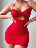 Kadın Kırmızı Tül Zincir Fantezi Kostüm 2177 - Görsel 3