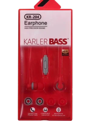 Karler Bass KR-204 Kablolu Kulaklık - Kırmızı