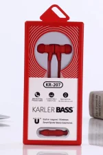 Karler Bass KR-207 Mıknatıslı Kablolu Kulaklık - Kırmızı - Görsel 4