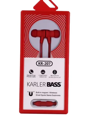 Karler Bass KR-207 Mıknatıslı Kablolu Kulaklık - Kırmızı