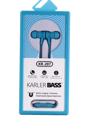 Karler Bass KR-207 Mıknatıslı Kablolu Kulaklık - Mavi