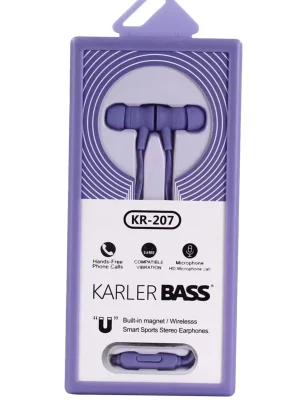 Karler Bass KR-207 Mıknatıslı Kablolu Kulaklık - Mor