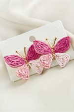 Kelebek Zr Model Küpe-Pembe - Görsel 3