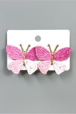 Kelebek Zr Model Küpe-Pembe - Görsel 2