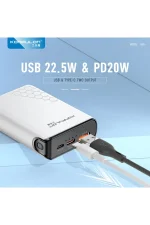 Konfulon A6Q 22.5W Usb 3.0 ve 20W Type-C Çıkışlı 10.000 mAh PD Powerbank - Siyah - Görsel 6