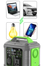 Konfulon CN04 Powerbank 300W 60.000 mAh 5W Led Işıklı Kamp Şarj PD 60W - Gri - Görsel 4