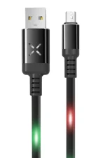 Konfulon DC09 Ses Duyarlı Işıklı Micro USB Kablo 1M 2A - Siyah