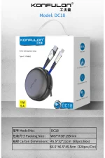 Konfulon DC18 Type-C Kablo 1M 5A - Kırmızı - Görsel 2