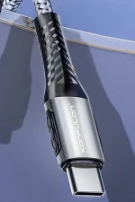 Konfulon DC43 Type-C to Type-C 1M Örgü 60W Hızlı Şarj Kablo - Yeşil - Görsel 2