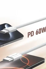 Konfulon DC82 1M 60W Type-C to Type-C  PD Hızlı Şarj Kablo - Beyaz - Görsel 2