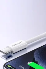 Konfulon DC82 1M 60W Type-C to Type-C  PD Hızlı Şarj Kablo - Beyaz - Görsel 3