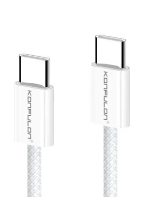 Konfulon DC82 1M 60W Type-C to Type-C  PD Hızlı Şarj Kablo - Beyaz