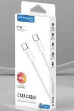 Konfulon DC82 1M 60W Type-C to Type-C  PD Hızlı Şarj Kablo - Beyaz - Görsel 5