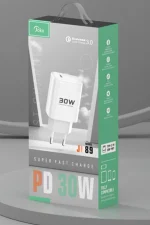 Joko JK89 30W Type-C Çıkışlı Ekstra DC66 1M Type-C to Lightning Kablolu PD Şarj Cihazı - Beyaz - Görsel 4