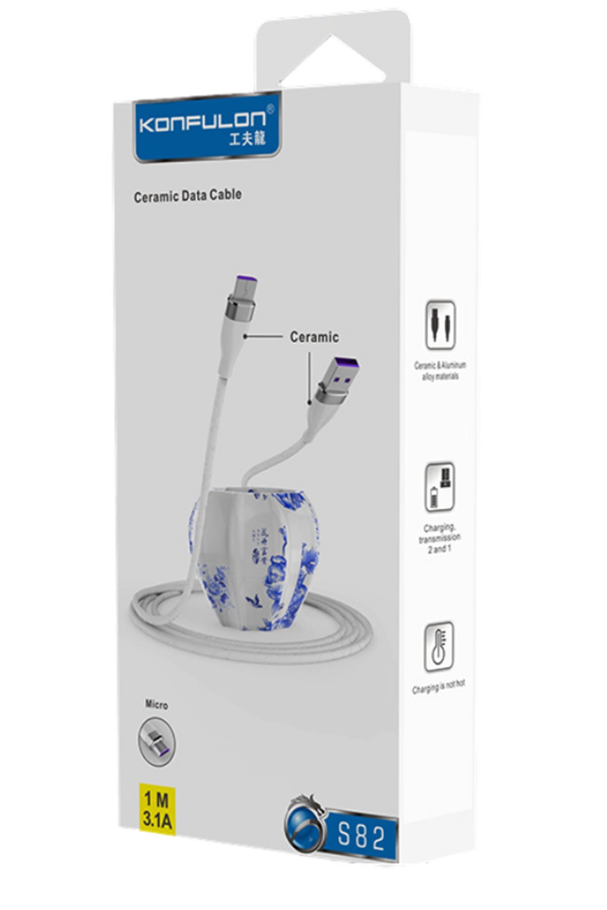 konfulon-s82-seramik-uclu-micro-usb-kablo-1m-3-1a-siyah-3.jpg Konfulon S82 Seramik Uçlu Micro USB Kablo 1M 3.1A - Siyah - Görsel 2