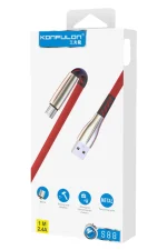 Konfulon S88 Metal Uçlu Micro USB Kablo 1M 2.4A - Kırmızı - Görsel 2