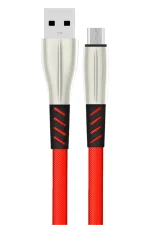 Konfulon S88 Metal Uçlu Micro USB Kablo 1M 2.4A - Kırmızı