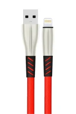 Konfulon S89 Metal Uçlu Lightning Kablo iphone Uyumlu 1M 2.4A - Kırmızı