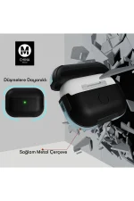 Movenchy Airpods Pro 2 (2.nesil) MO-A8 Armor Kılıf - Sierra Blue - Görsel 6