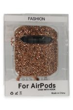 Newface Airpods (1.nesil) Mira Taşlı Kılıf - Rose Gold