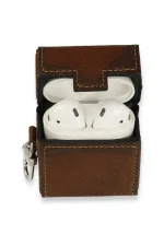 Newface Airpods 2 (2.nesil) Deri Kılıf - Kahverengi - Görsel 2