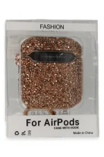 Newface Airpods 2 (2.nesil) Mira Taşlı Kılıf - Rose Gold - Görsel 3