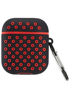 Newface Airpods 2 (2.nesil) Spor Delikli Kılıf - Siyah-Kırmızı