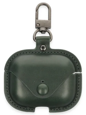 Newface Airpods 3 (3.nesil) Çanta Deri Kılıf - Haki Yeşil