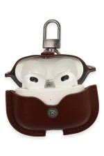 Newface Airpods 3 (3.nesil) Çanta Deri Kılıf - Kahverengi - Görsel 3