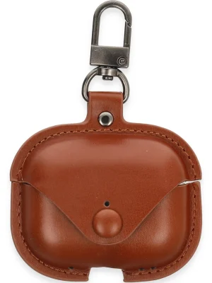 Newface Airpods 3 (3.nesil) Çanta Deri Kılıf - Taba