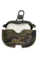 Newface Airpods 3 (3.nesil) Çanta Kamuflaj Deri Kılıf - Haki Yeşil - Görsel 3