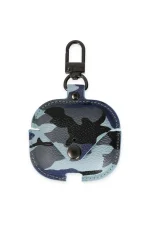 Newface Airpods 3 (3.nesil) Çanta Kamuflaj Deri Kılıf - Mavi