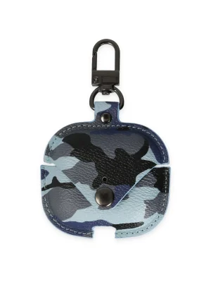 Newface Airpods 3 (3.nesil) Çanta Kamuflaj Deri Kılıf - Mavi