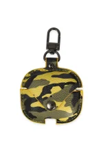 Newface Airpods 3 (3.nesil) Çanta Kamuflaj Deri Kılıf - Sarı