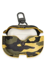 Newface Airpods 3 (3.nesil) Çanta Kamuflaj Deri Kılıf - Sarı - Görsel 3