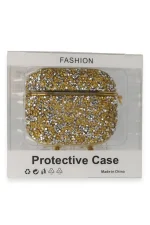 Newface Airpods Pro (1.nesil) Mira Taşlı Kılıf - Gold - Görsel 3