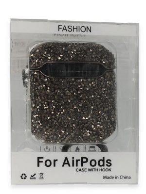 Newface Airpods Pro 2 (2.nesil) Mira Taşlı Kılıf - Siyah